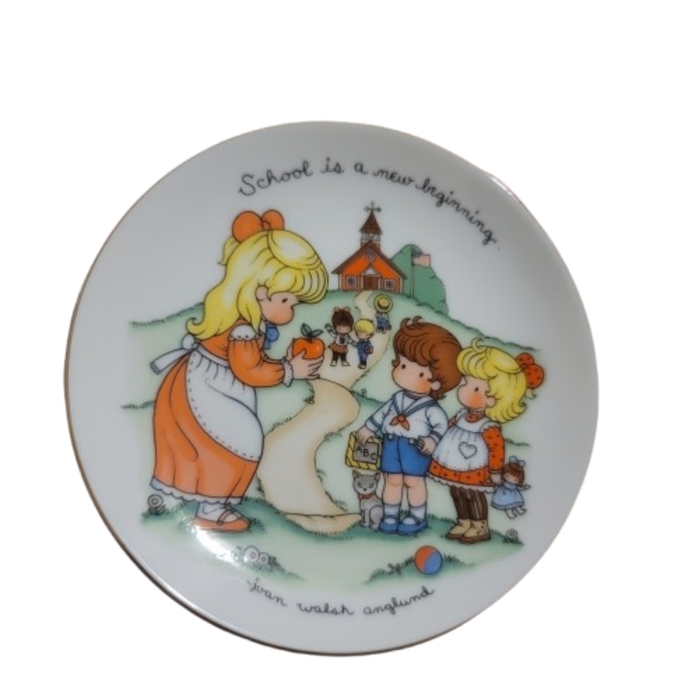 Avon 1986 Porcelain Plate with Gold Trim Vintage "School Is A New Beginning"